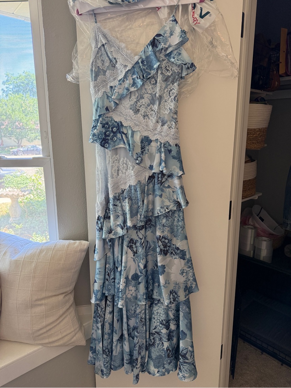 BHLDN Elora Sleeveless V-Neck
Ruffle Lace Maxi Dress